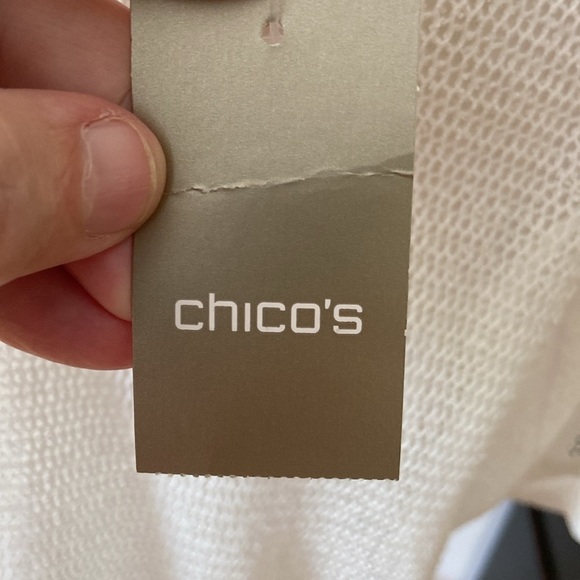 Chico's Womens White Open Pattern
Crochet Lace Sheer Short Sleeve size 3 (XL) - Picture 5 of 7